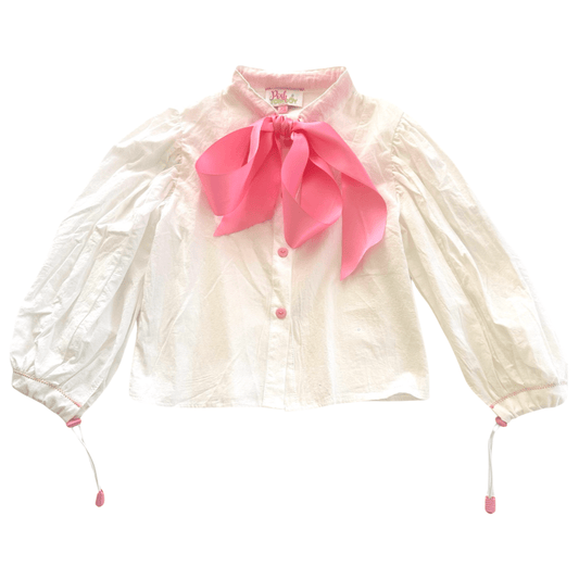 Astor Place Pink Painter's Blouse with Bow - Posh Tomboy