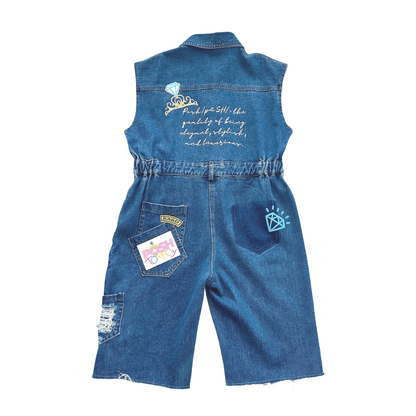 Creative Expression Sleeveless Denim Boilersuit - Posh Tomboy