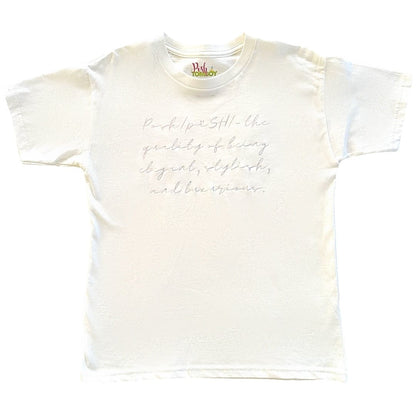 Definition of Posh White Statement T - shirt - Iridescent - Posh Tomboy
