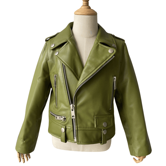 Posh Tomboy coat 4 XZD Army Green Leather Moto Jacket