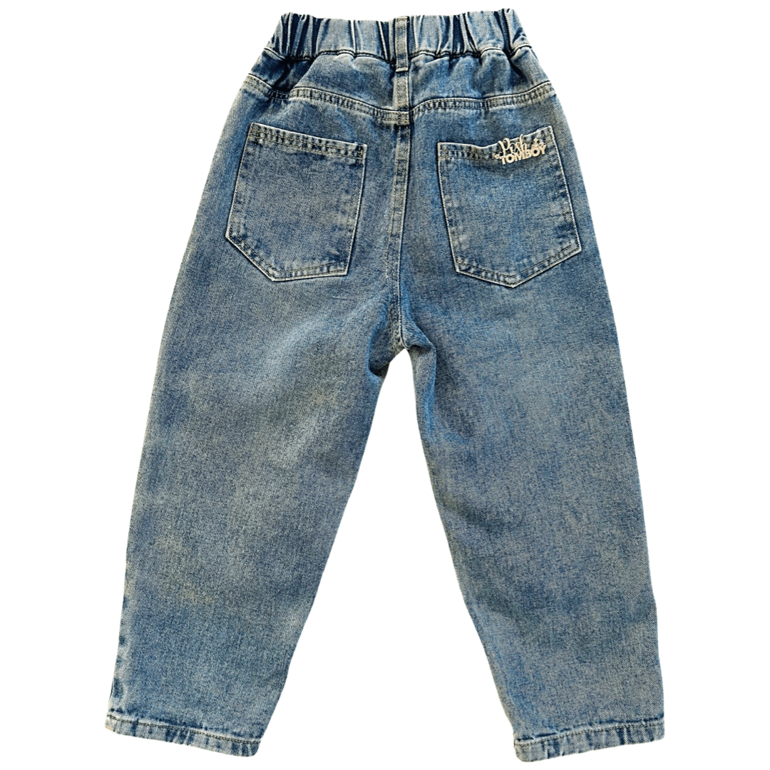 Posh Tomboy jeans Flatbush Avenue Hand-dyed Pearl Embellished Denim Pants