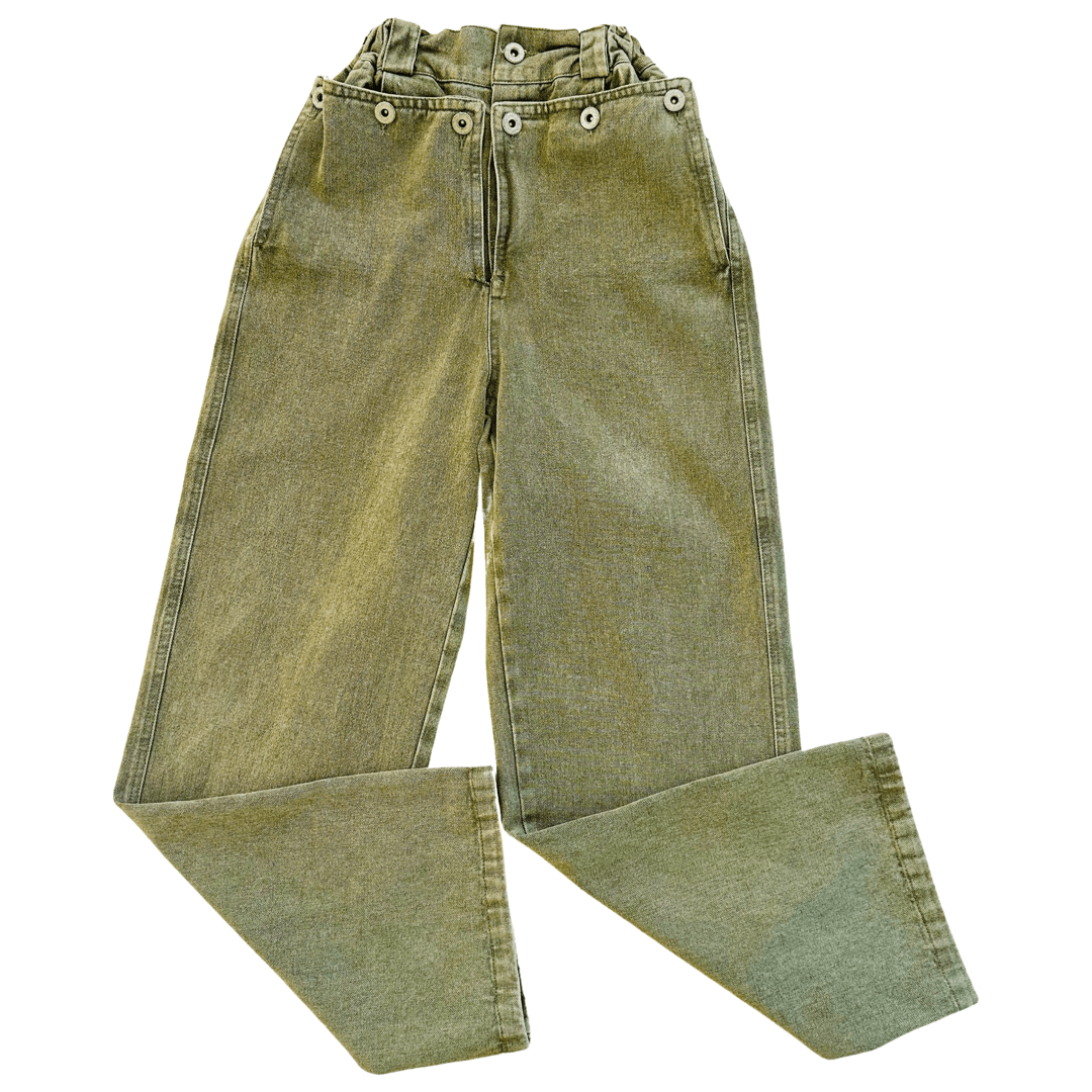 Posh Tomboy Outfit Sets Broadway Green Tinted Denim Jacket and Pants Set