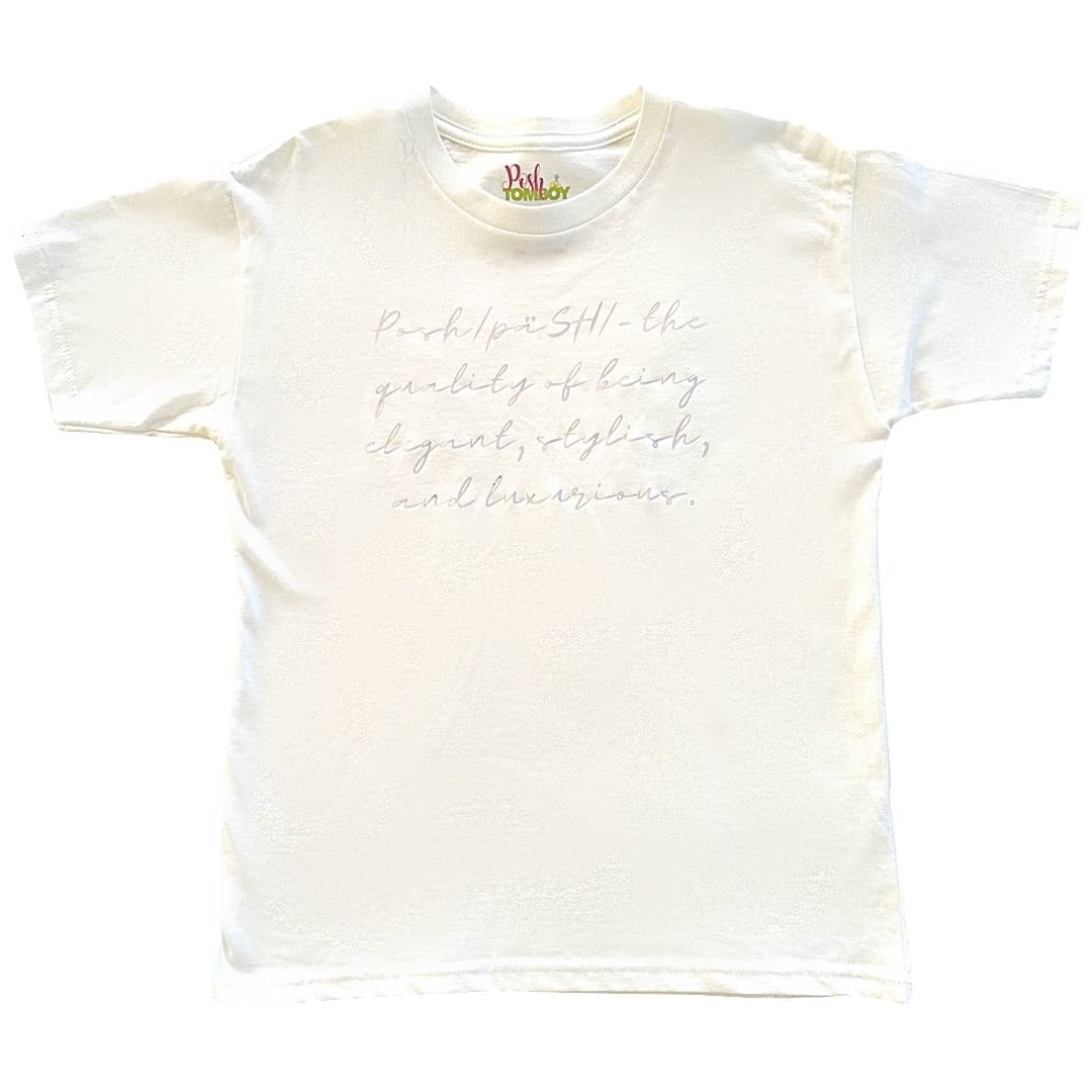 Posh Tomboy shirt XXS/2 Definition of Posh White Statement T-shirt - Iridescent