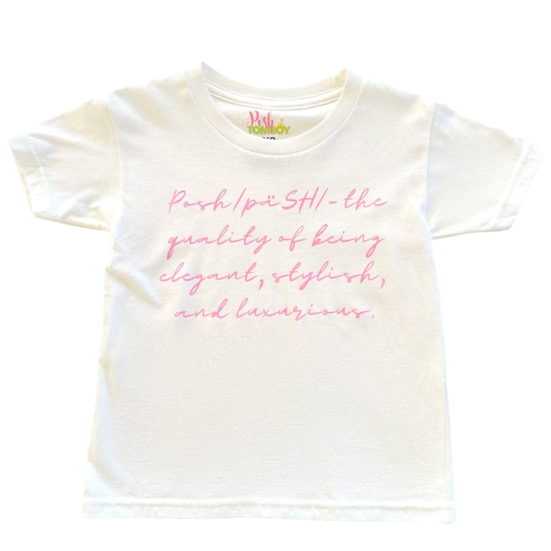 Posh Tomboy shirt XXS/2 Definition of Posh White Statement T-shirt - Pink