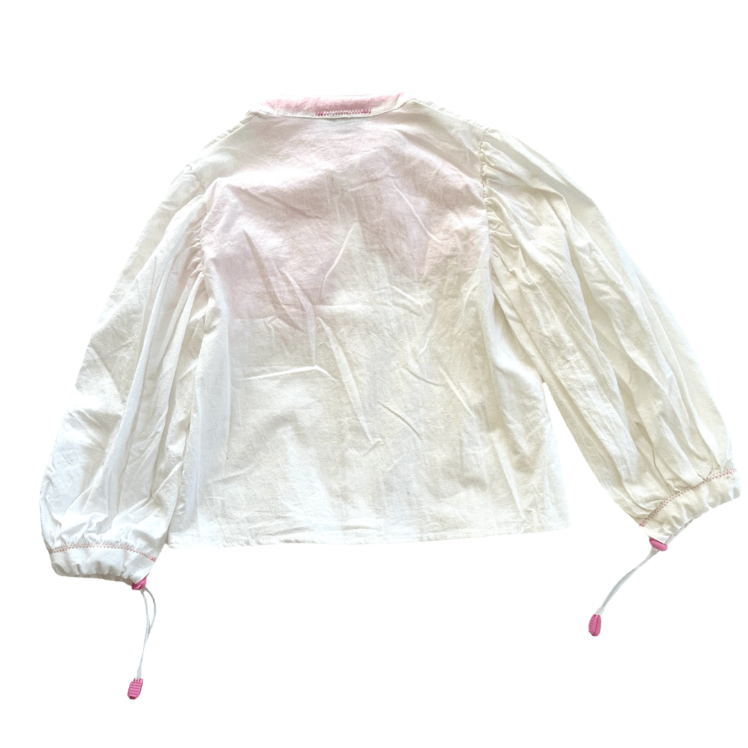 Posh Tomboy Shirts & Tops Astor Place Pink Painter's Blouse with Bow