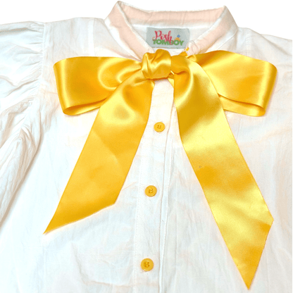 Posh Tomboy Shirts & Tops Columbus Avenue Golden Painter's Blouse with Bow