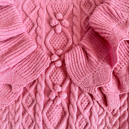 Snob and a Half Pink Ruffled Sweater - Posh Tomboy