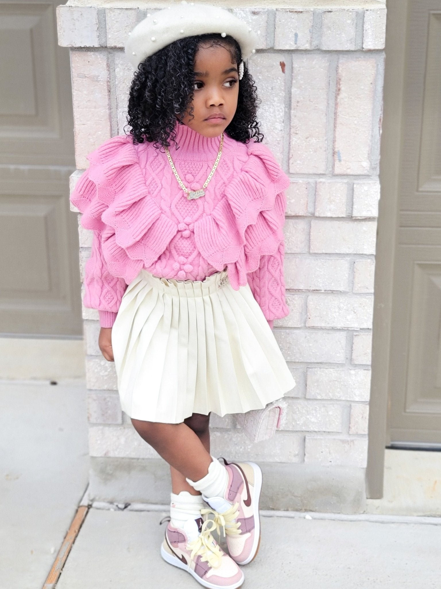 Snob and a Half Pink Ruffled Sweater - Posh Tomboy