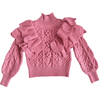 Snob and a Half Pink Ruffled Sweater - Posh Tomboy