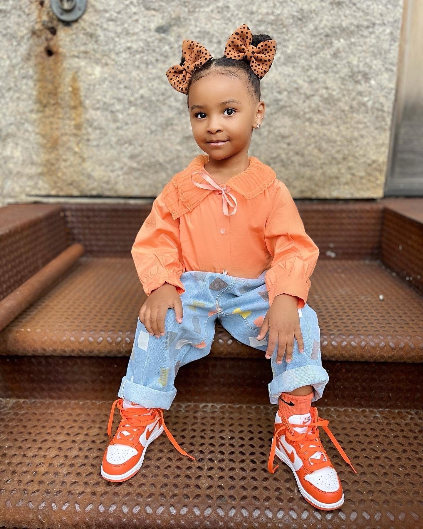 Tangerine Flutter Collar Buttoned Blouse - Posh Tomboy