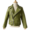 XZD Army Green Leather Moto Jacket - Posh Tomboy