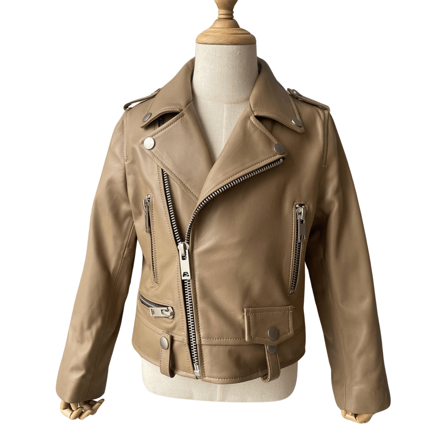 XZD Camel Leather Moto Jacket - Posh Tomboy