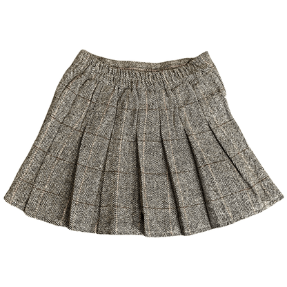 Posh Tomboy Knee-Length Skirts School Crush Pleated Herringbone Skirt