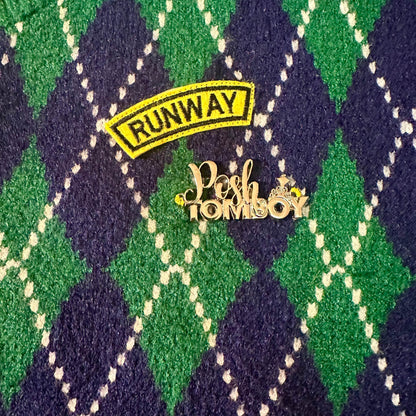Posh Tomboy sweaters Diamonds & Emeralds Argyle Knit Cardigan