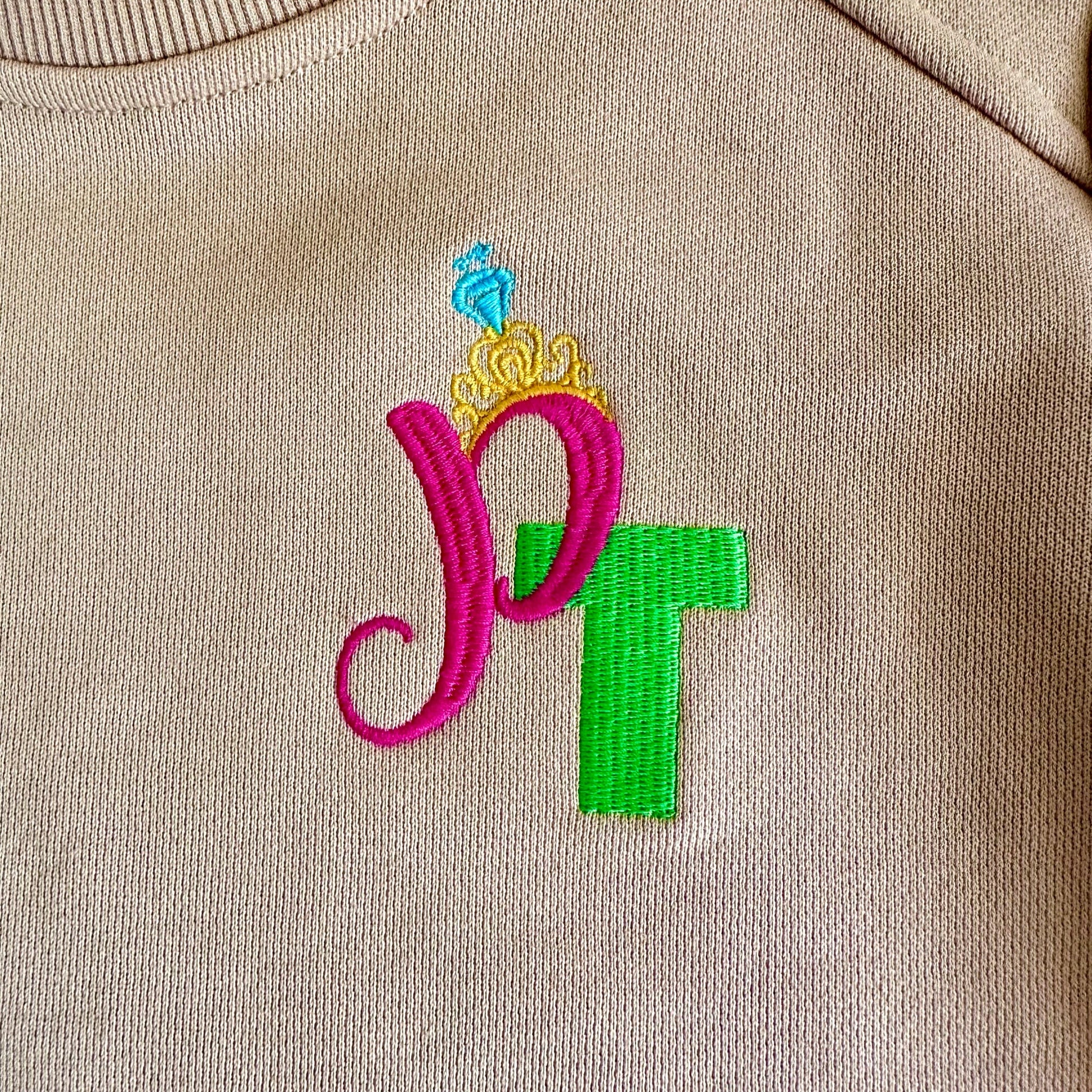 Posh Tomboy Sweatsuit Cream Posh Tomboy™ Signature Embroidered Logo Sweatsuit